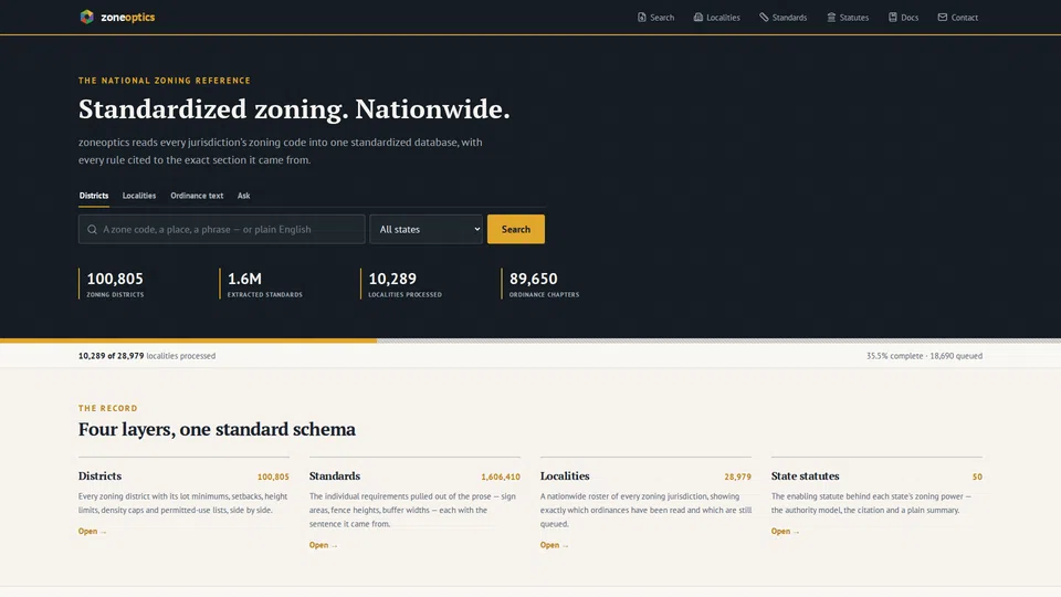 Homepage snapshot at launch