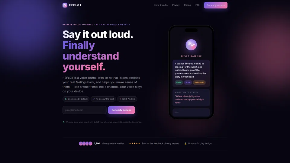 Homepage snapshot at launch