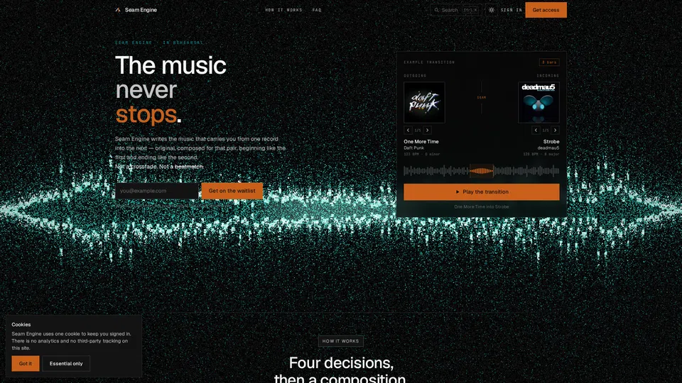 Homepage snapshot at launch