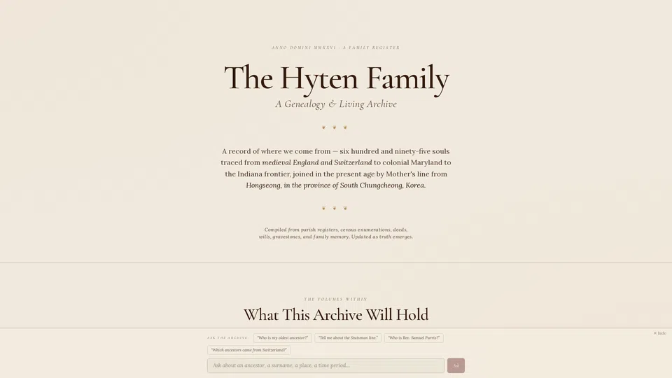 Homepage snapshot at launch