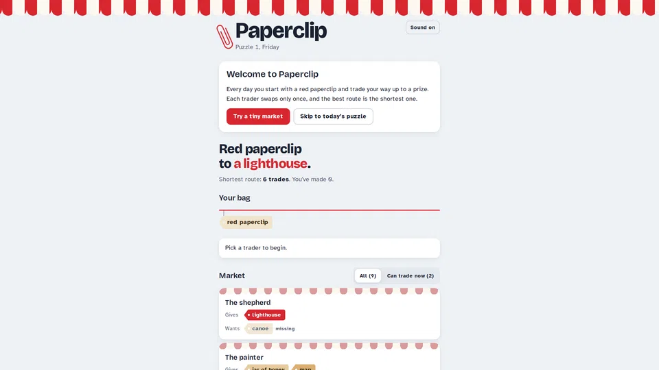 Homepage snapshot at launch