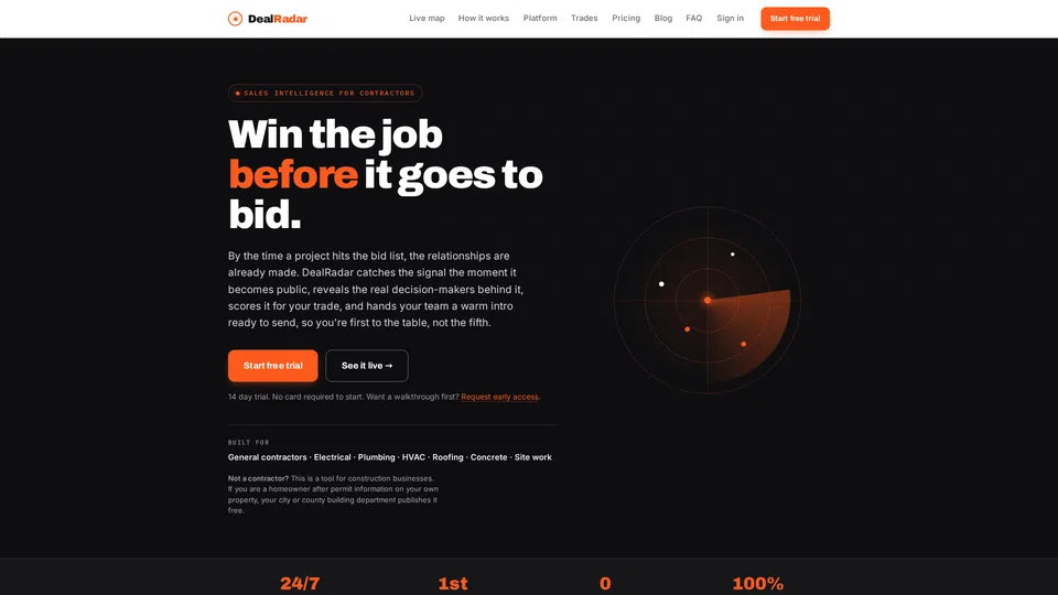 Homepage snapshot at launch