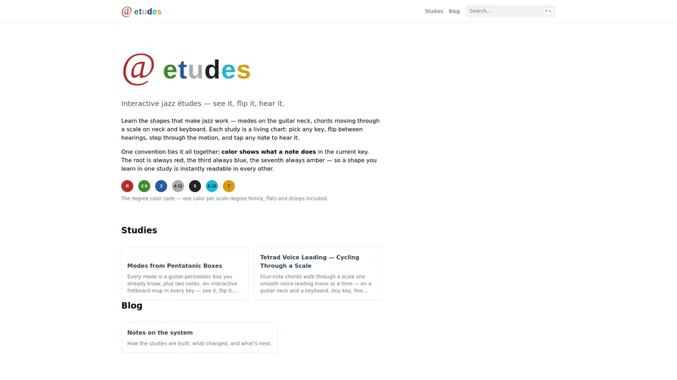 Homepage snapshot at launch