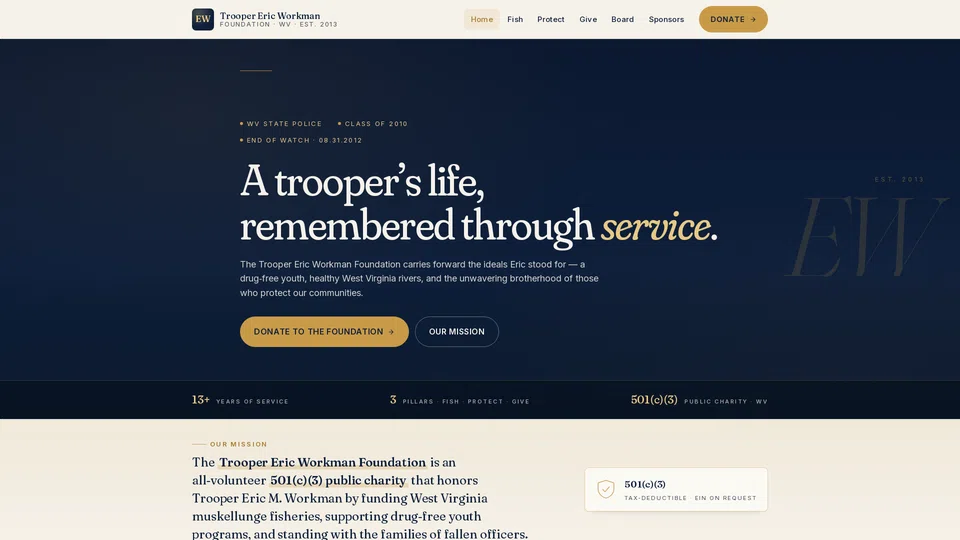 Homepage snapshot at launch