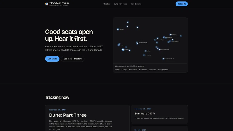 Homepage snapshot at launch