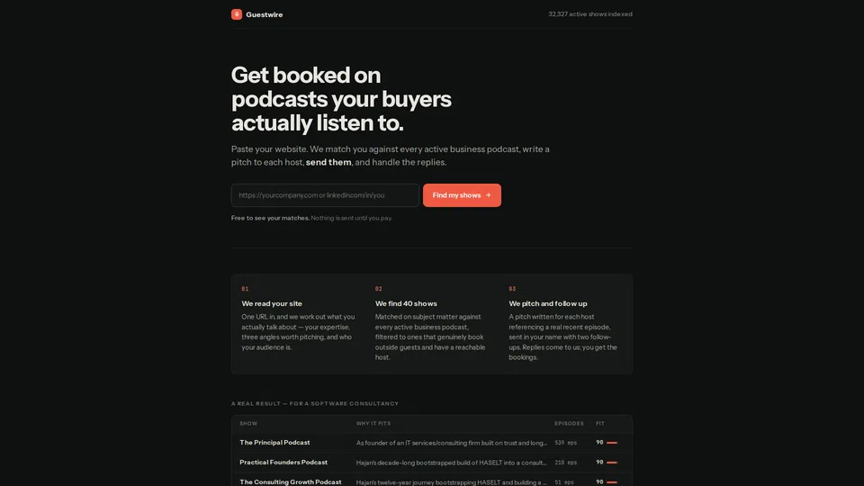 Homepage snapshot at launch