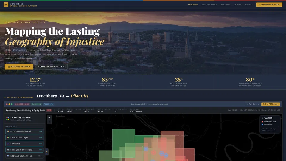Homepage snapshot at launch