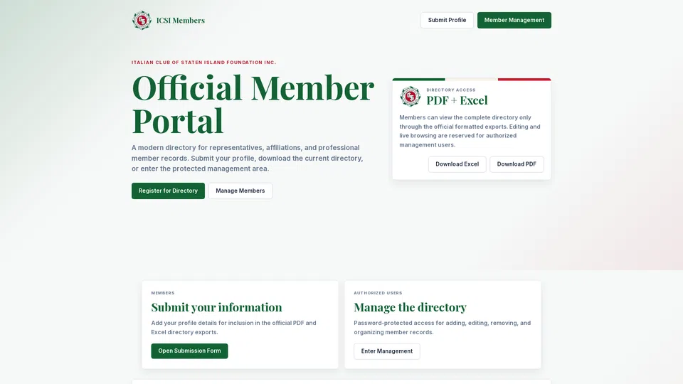 Homepage snapshot at launch