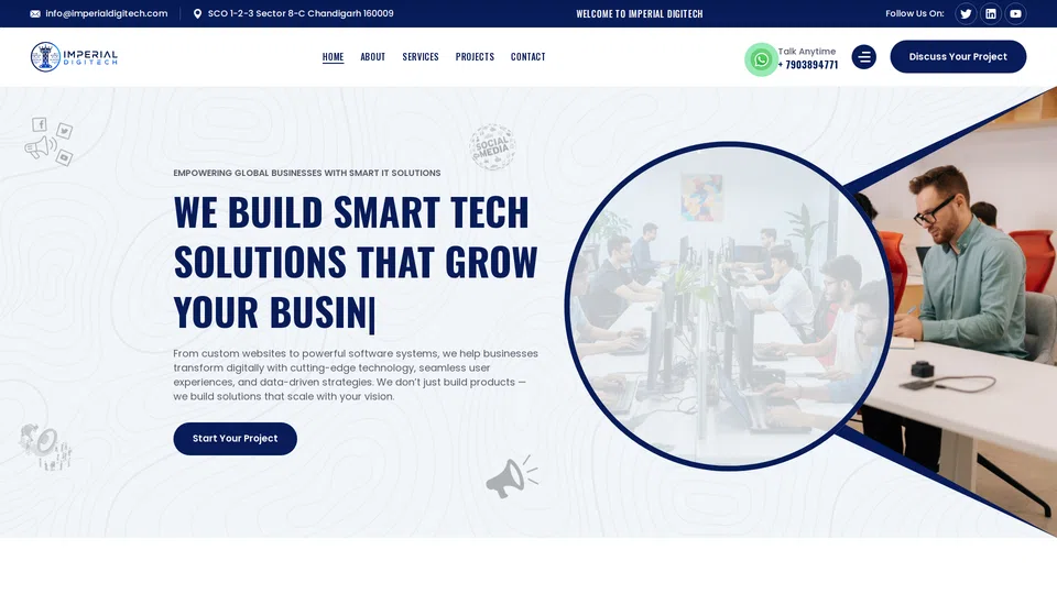 Homepage snapshot at launch