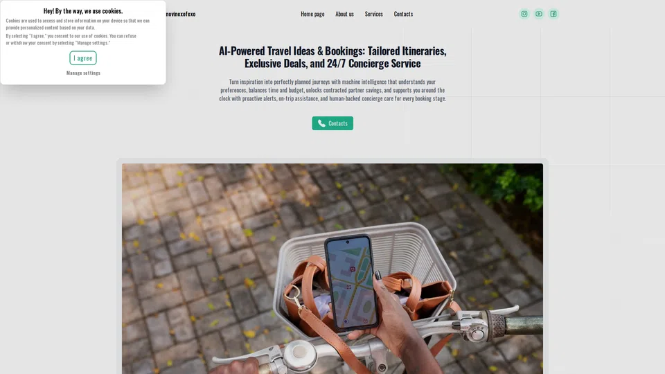 Homepage snapshot at launch