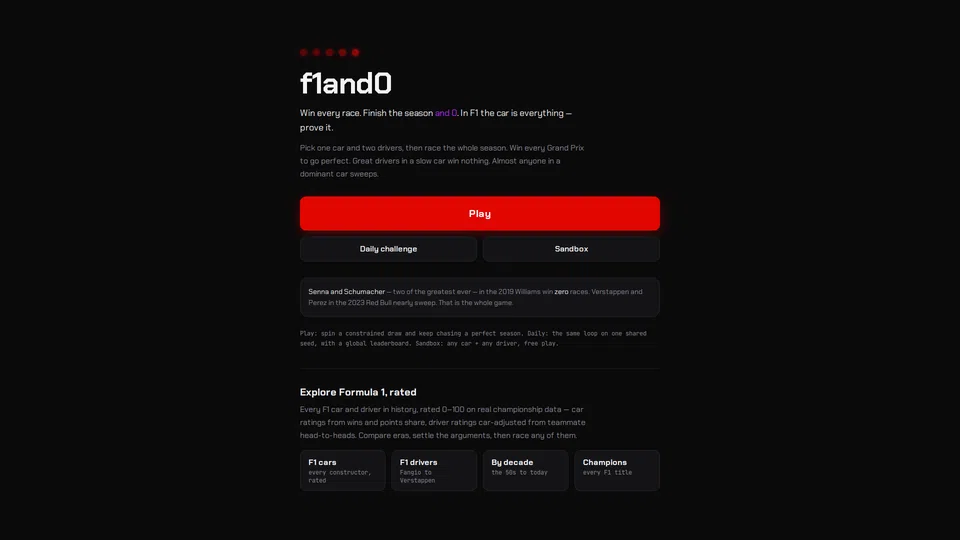 Homepage snapshot at launch