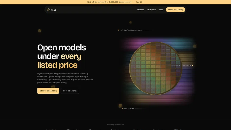 Homepage snapshot at launch