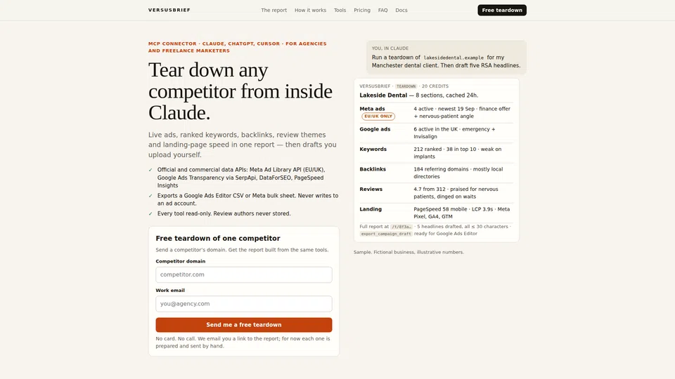 Homepage snapshot at launch