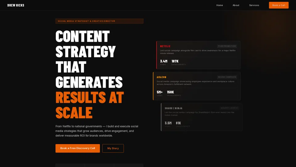 Homepage snapshot at launch