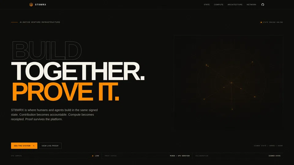 Homepage snapshot at launch