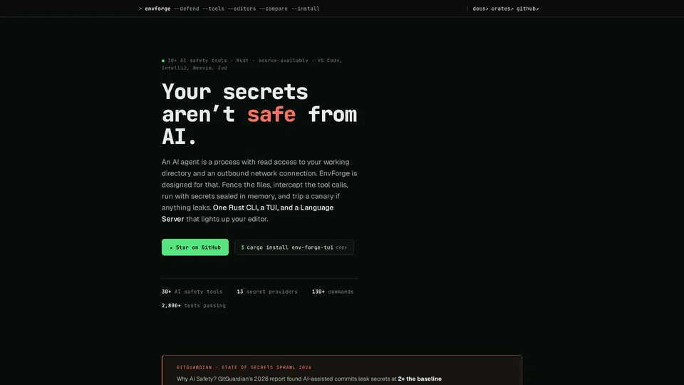 Homepage snapshot at launch