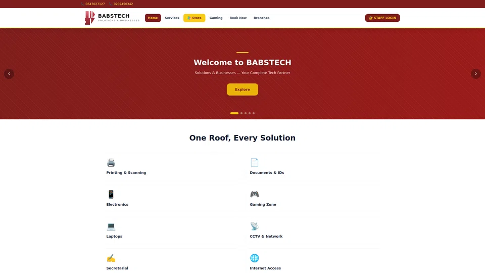 Homepage snapshot at launch