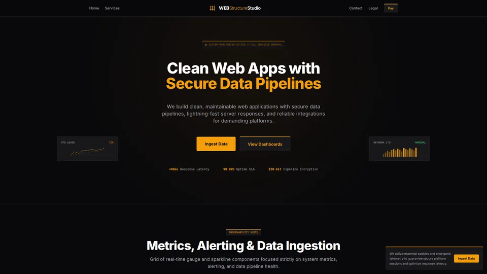 Homepage snapshot at launch