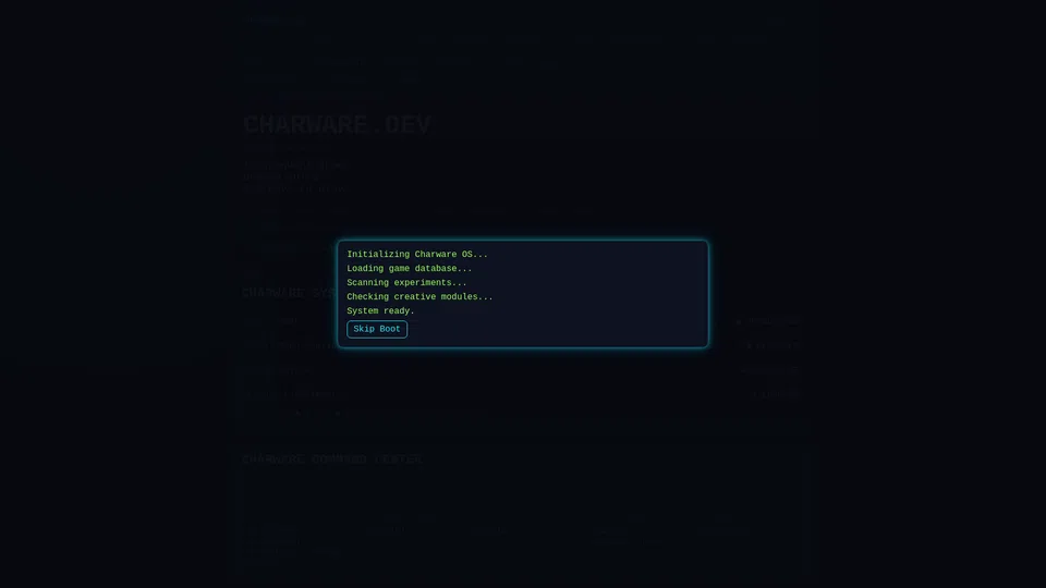Homepage snapshot at launch