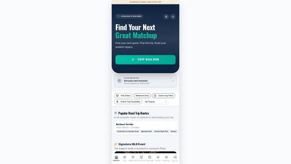 Homepage snapshot at launch