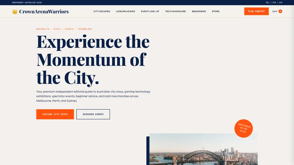 Homepage snapshot at launch