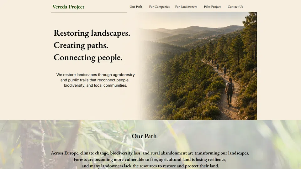 Homepage snapshot at launch