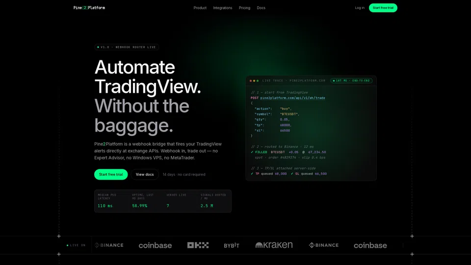Homepage snapshot at launch