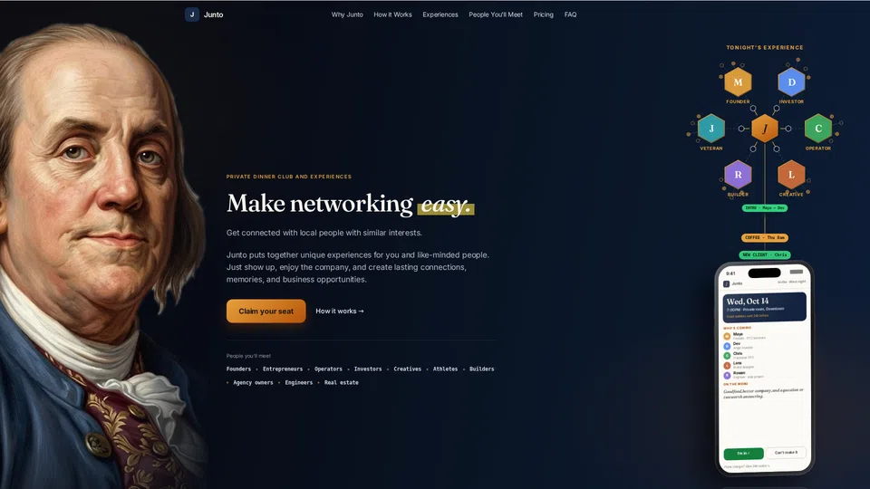 Homepage snapshot at launch