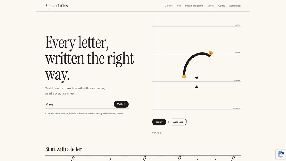 Homepage snapshot at launch