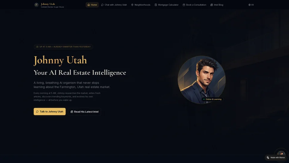Homepage snapshot at launch