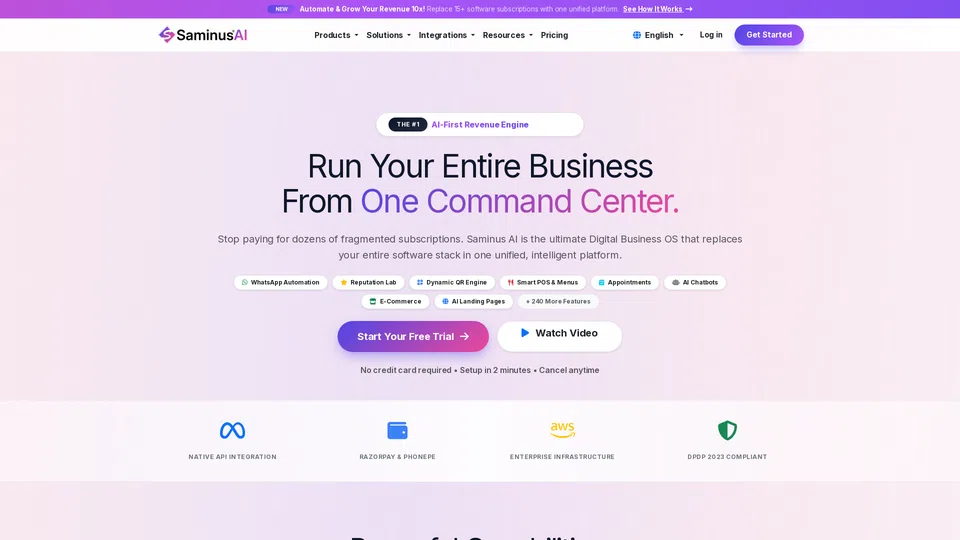 Homepage snapshot at launch