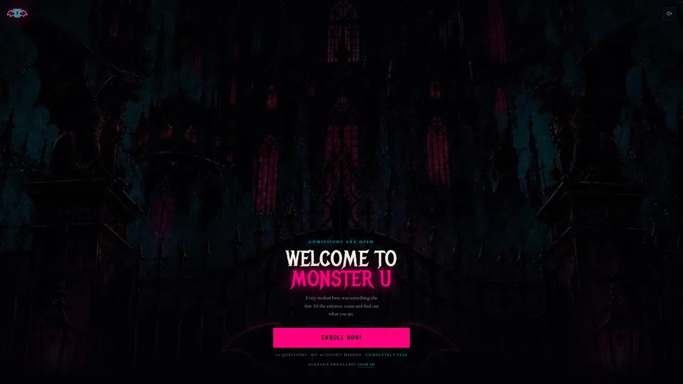 Homepage snapshot at launch