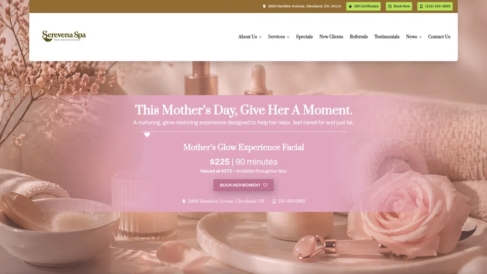 Homepage snapshot at launch
