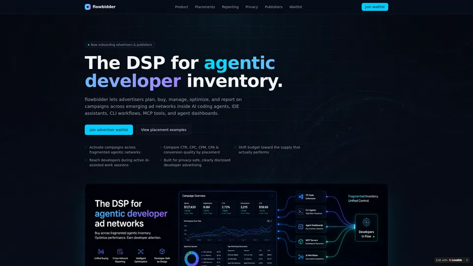 Homepage snapshot at launch