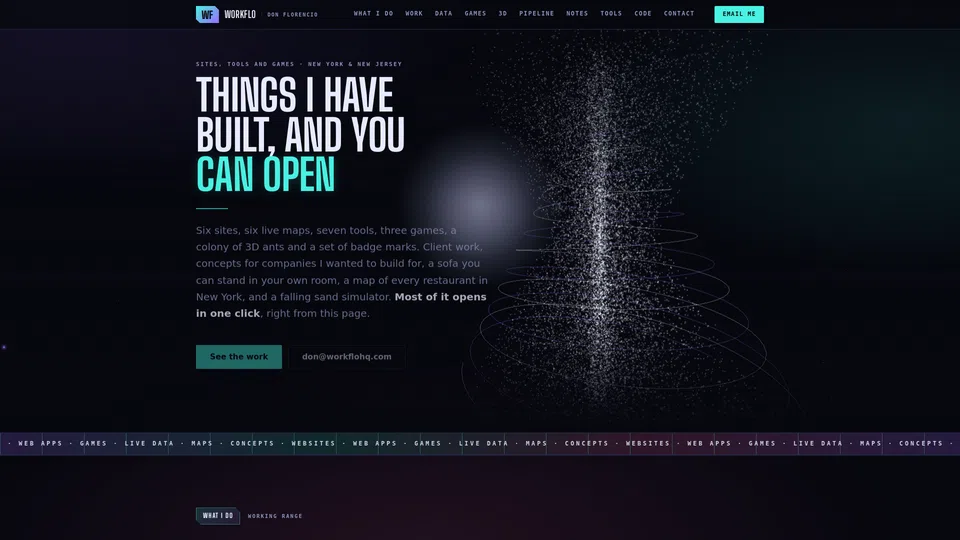 Homepage snapshot at launch