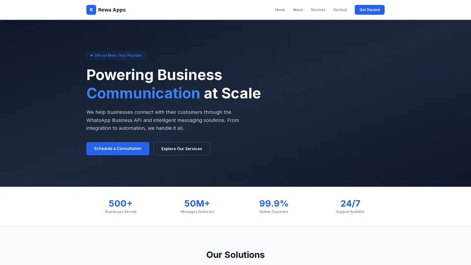 Homepage snapshot at launch