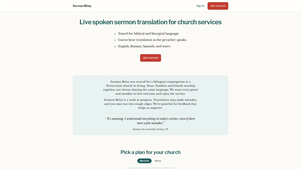 Homepage snapshot at launch