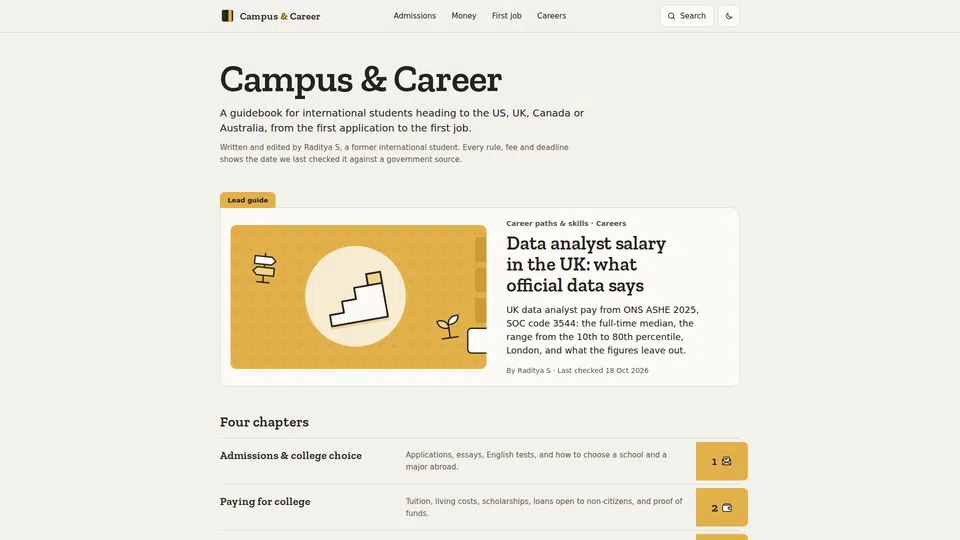 Homepage snapshot at launch