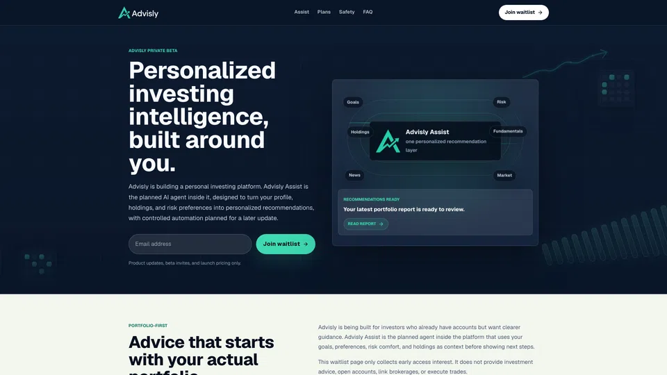 Homepage snapshot at launch