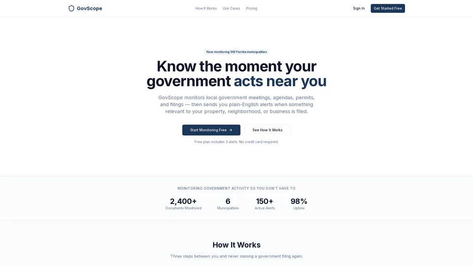 Homepage snapshot at launch