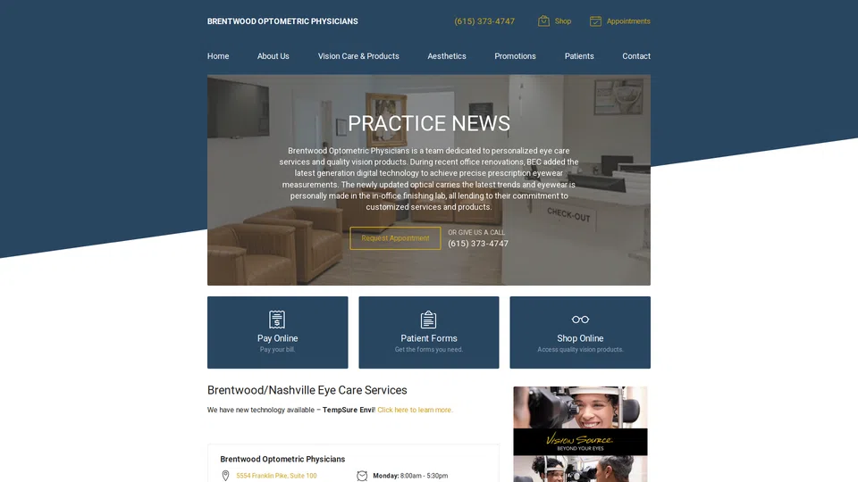 Homepage snapshot at launch