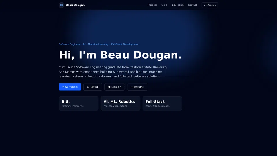 Homepage snapshot at launch