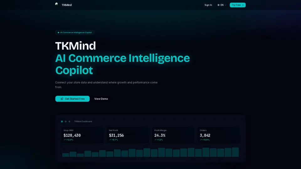 Homepage snapshot at launch