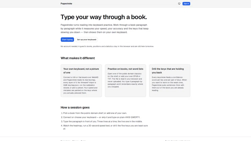 Homepage snapshot at launch