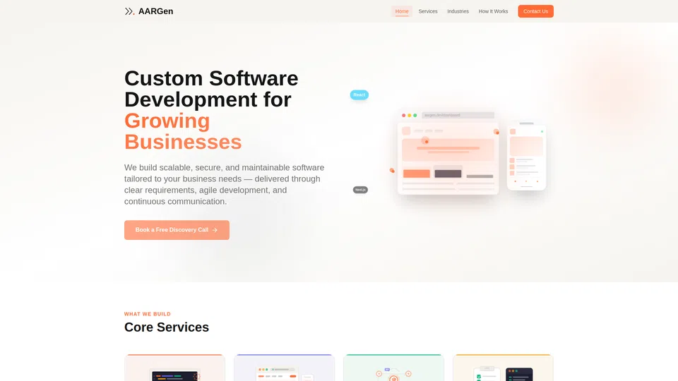 Homepage snapshot at launch