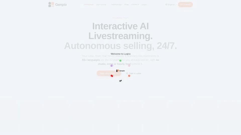 Homepage snapshot at launch