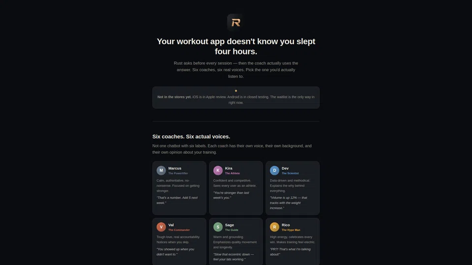 Homepage snapshot at launch