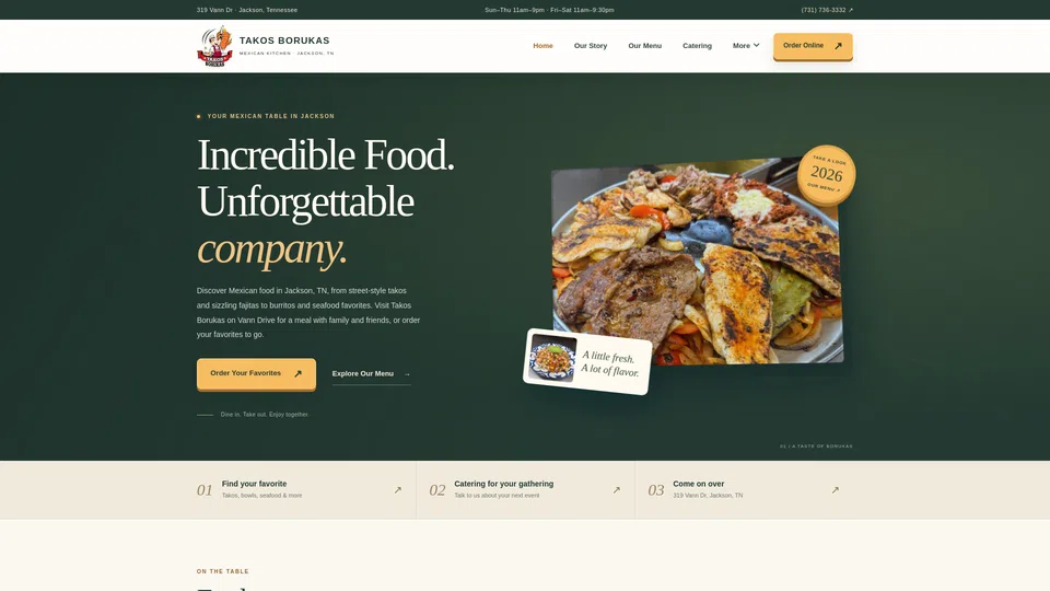 Homepage snapshot at launch