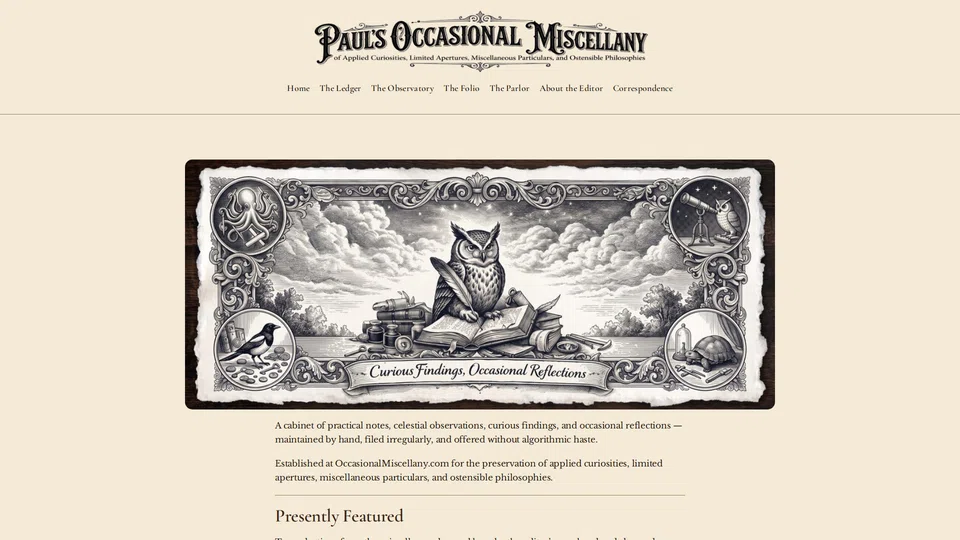 Homepage snapshot at launch