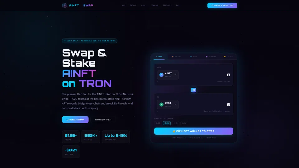 Homepage snapshot at launch